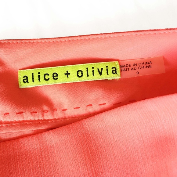 ALICE + OLIVIA Bright Coral Pleated Skirt - Picture 2 of 11